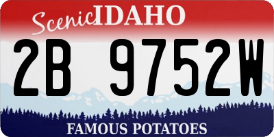 ID license plate 2B9752W