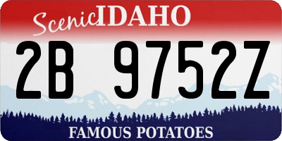 ID license plate 2B9752Z