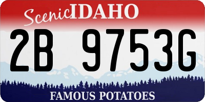 ID license plate 2B9753G