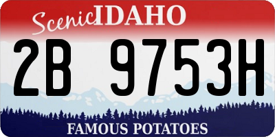 ID license plate 2B9753H