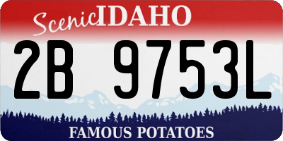 ID license plate 2B9753L