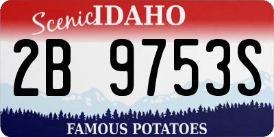 ID license plate 2B9753S