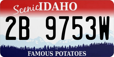 ID license plate 2B9753W