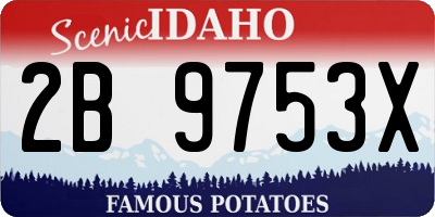 ID license plate 2B9753X