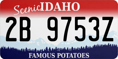 ID license plate 2B9753Z