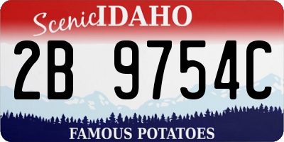 ID license plate 2B9754C