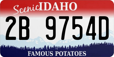 ID license plate 2B9754D