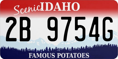 ID license plate 2B9754G