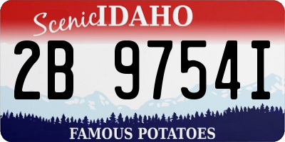 ID license plate 2B9754I