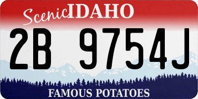 ID license plate 2B9754J