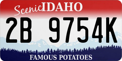 ID license plate 2B9754K