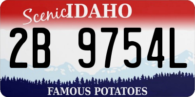 ID license plate 2B9754L
