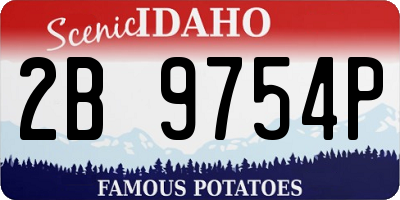 ID license plate 2B9754P
