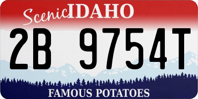 ID license plate 2B9754T