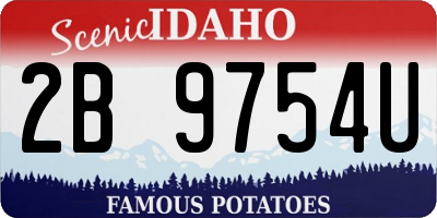 ID license plate 2B9754U