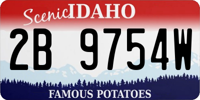ID license plate 2B9754W