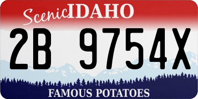 ID license plate 2B9754X