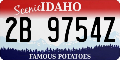 ID license plate 2B9754Z