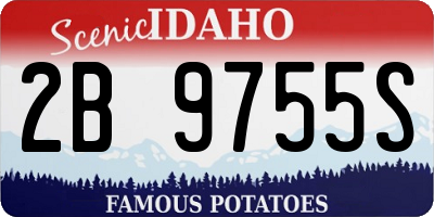 ID license plate 2B9755S