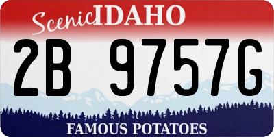 ID license plate 2B9757G