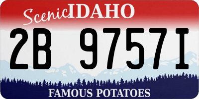 ID license plate 2B9757I