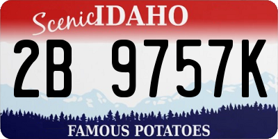 ID license plate 2B9757K