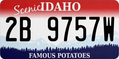 ID license plate 2B9757W
