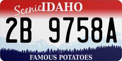 ID license plate 2B9758A