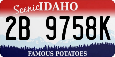 ID license plate 2B9758K