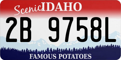 ID license plate 2B9758L