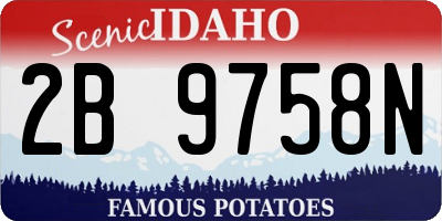 ID license plate 2B9758N