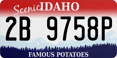 ID license plate 2B9758P