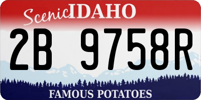 ID license plate 2B9758R