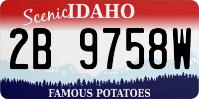 ID license plate 2B9758W