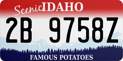ID license plate 2B9758Z
