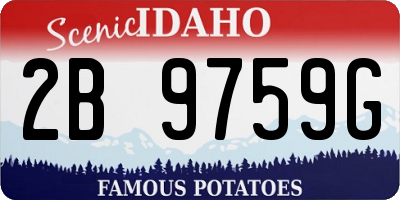 ID license plate 2B9759G