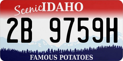 ID license plate 2B9759H