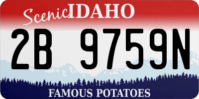 ID license plate 2B9759N