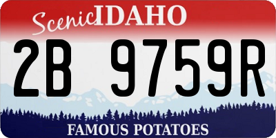 ID license plate 2B9759R
