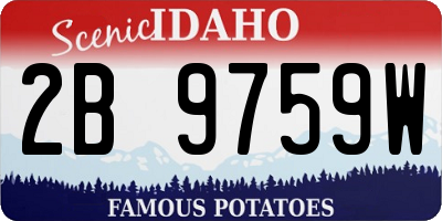 ID license plate 2B9759W