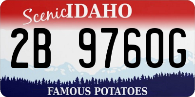 ID license plate 2B9760G