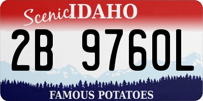 ID license plate 2B9760L