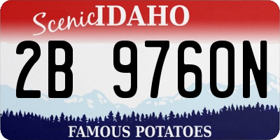 ID license plate 2B9760N