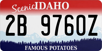 ID license plate 2B9760Z