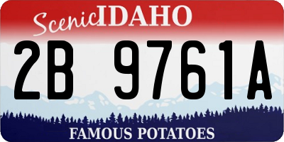 ID license plate 2B9761A