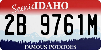 ID license plate 2B9761M
