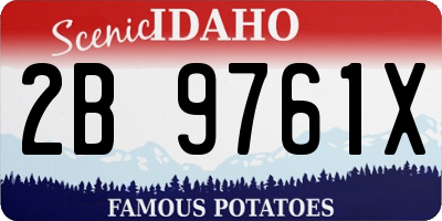 ID license plate 2B9761X