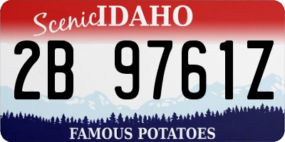 ID license plate 2B9761Z