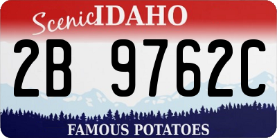 ID license plate 2B9762C
