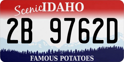 ID license plate 2B9762D